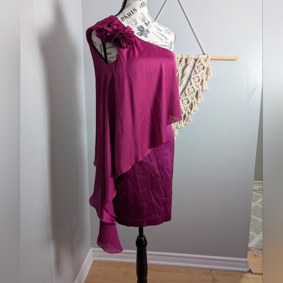 le chateau Dresses & Skirts - Le Chateau | One-Shoulder Cocktail Dress Medium, Purple Flower